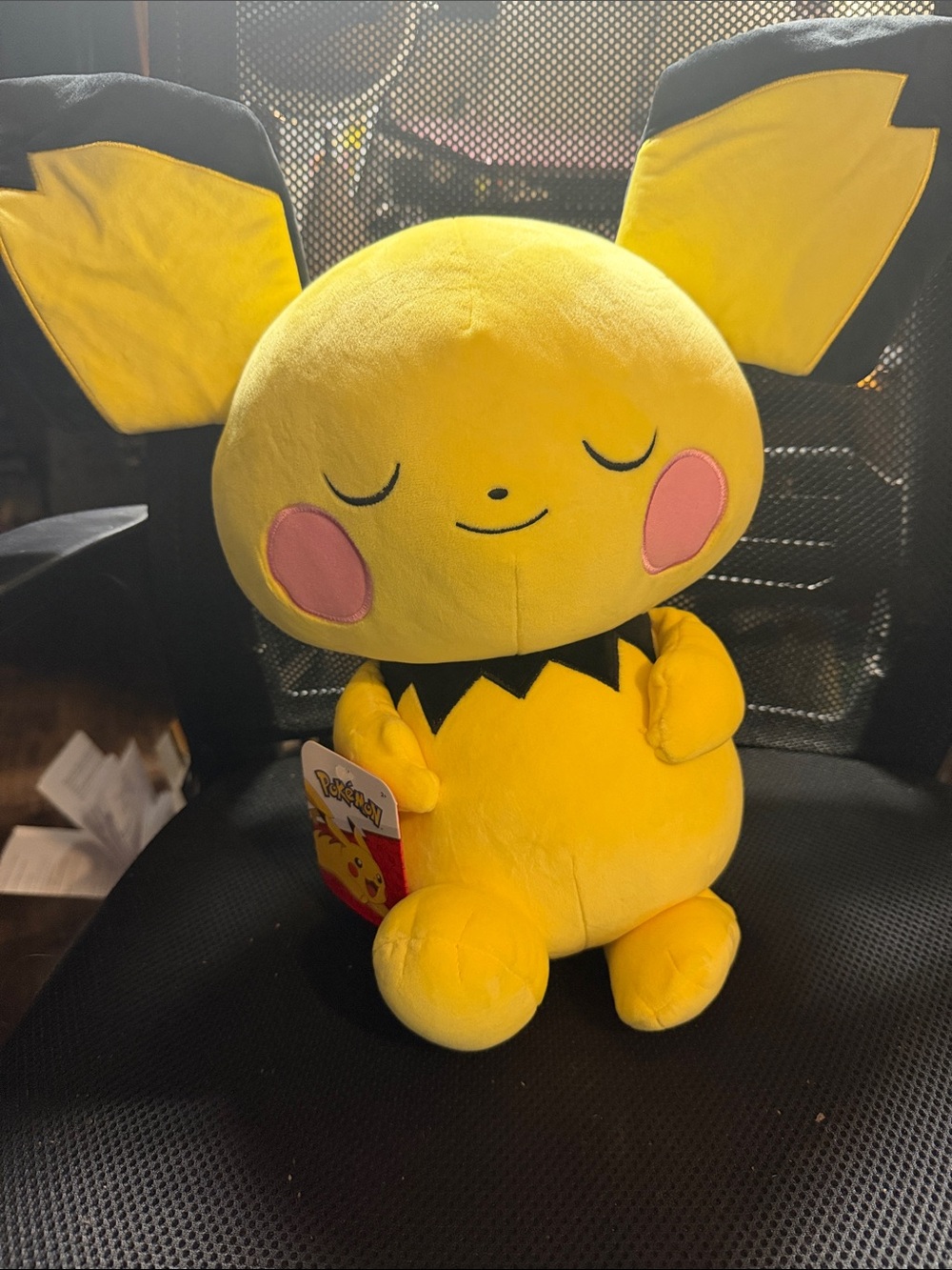 Pichu Plush Toy - Yellow with Black Accents